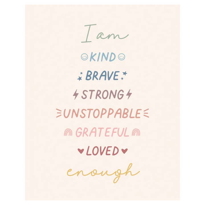 Cherrypick - Wholesale Banner - Kids & Baby - Affirmations Banner (Muted Rainbow) - Kids Wall Hanging