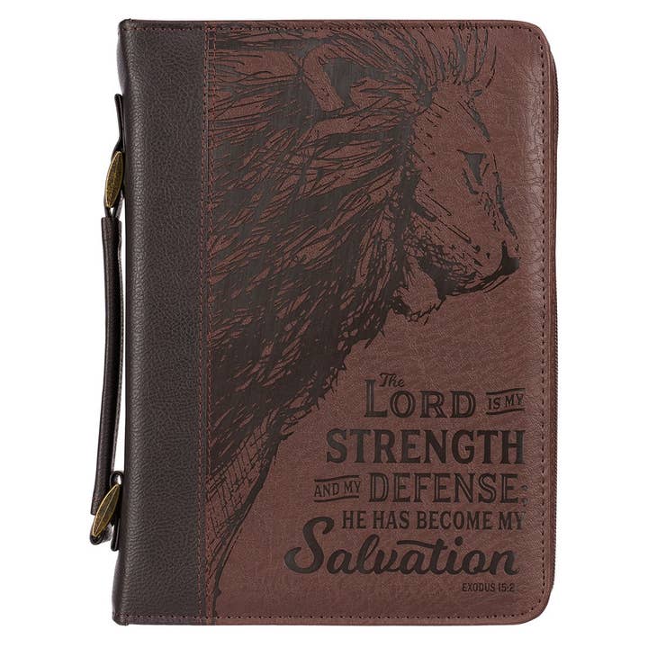 Bible Cover Classic Two-tone Lord is My Strength Ex. 15:2 for wholesale by Christian Art Gifts