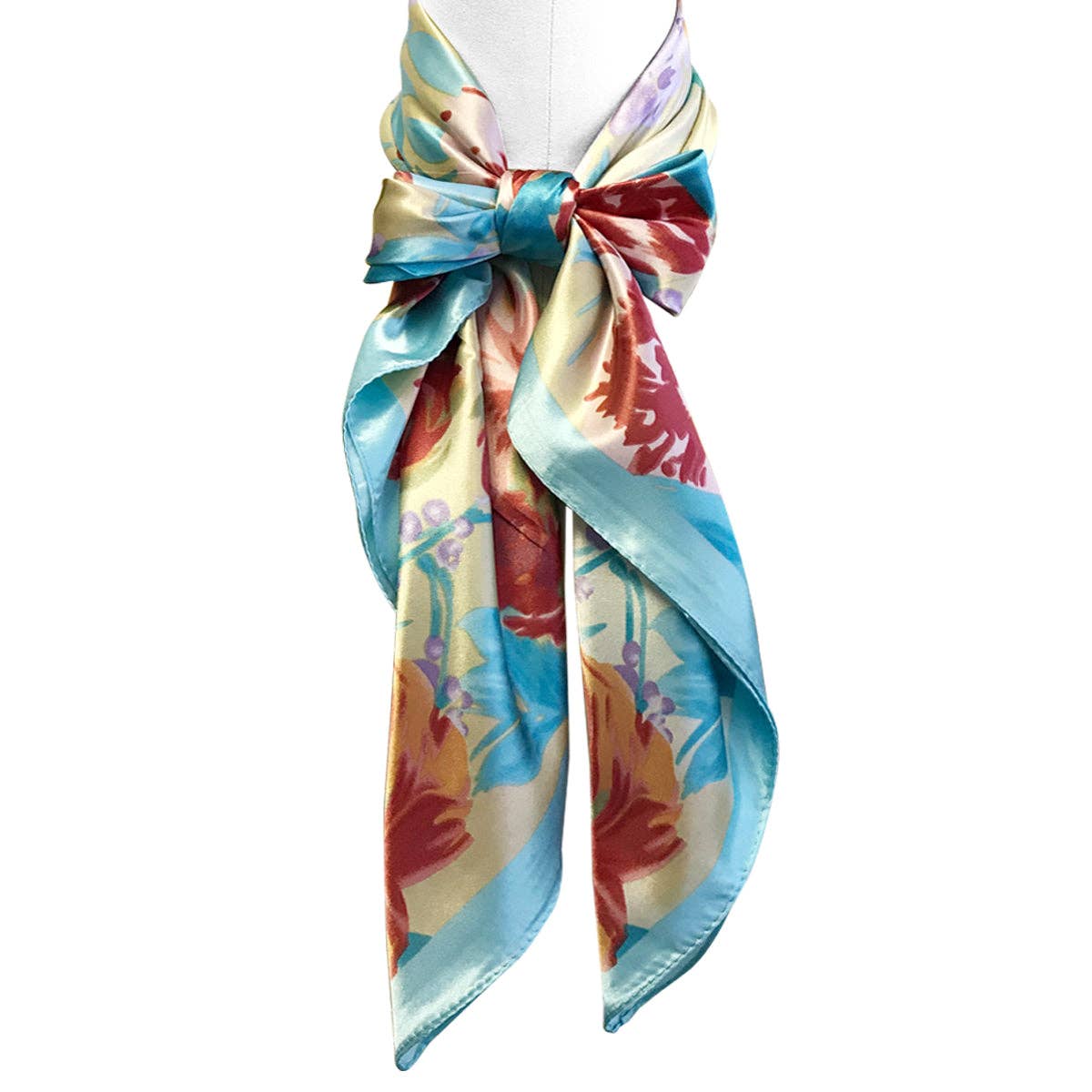 Wrapables.com - Wholesale Scarf - Women's - Wrapables Silk Satin Floral Neckerchief 35 x 35 Inch Square15