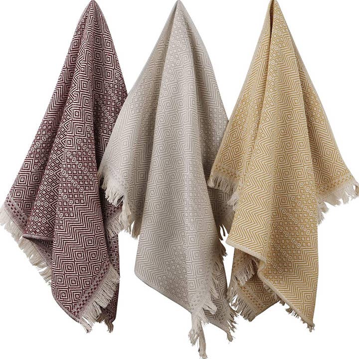 Set di 3 strofinacci premium (collezione Boho) per la vendita all'ingrosso da parte di BOHORIA