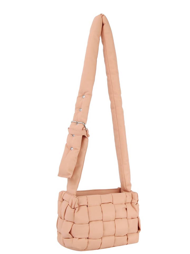 Ecostitch Puffy woven crossbody bag for wholesale by HR CORP