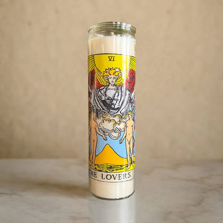 The Lovers Tarot Ritual Candle for wholesale by Almanac Supply Co.