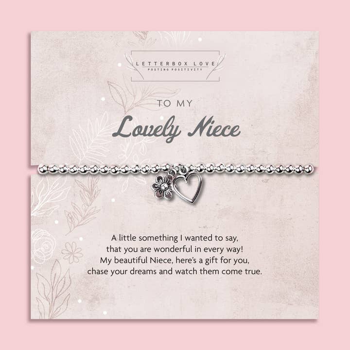 Niece Silver Plated Beaded Bracelet in Box for wholesale by Letterbox Love Bracelets