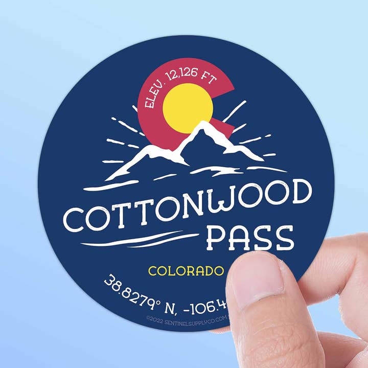 Cottonwood Pass Colorado Stickers for wholesale by Sentinel Supply