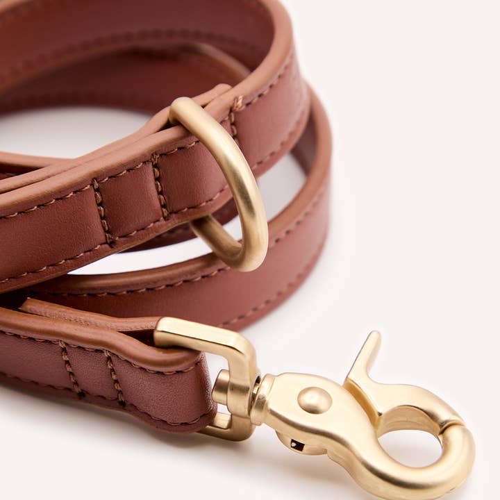 CAFIDE - Wholesale Pet Leash - Dog - Brown Vegan Leather Strap 1.4m, Jala7