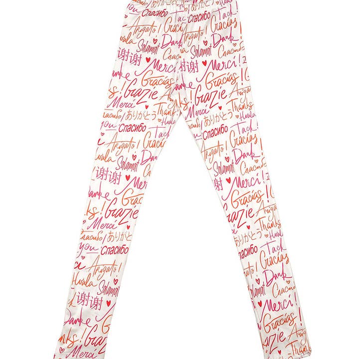 Girls Thank You Graphic Leggings for wholesale by Mixed Up Clothing