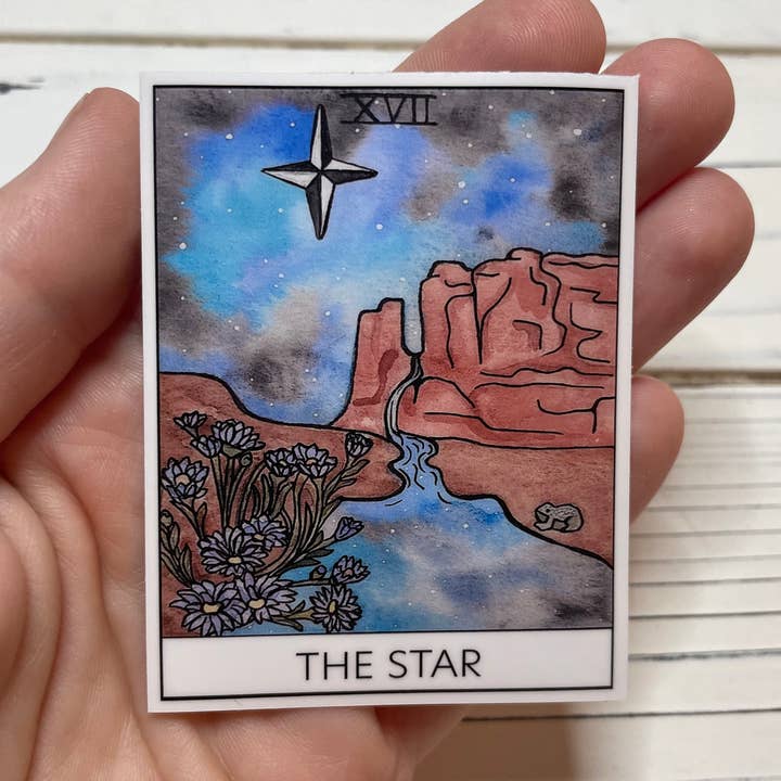 17-Star-Desert Tarot Card Vinyl klistermærke for engroshandel hos Two Deserts