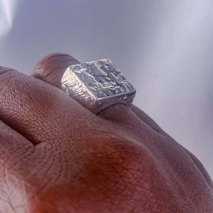 MOCA Jewellery - Wholesale Signet Ring - Textured Signet Ring1