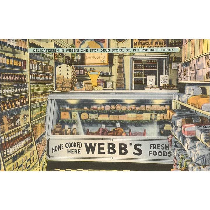 Postkort FO-669 Fuldt Lageret Delikatesseforretning for engroshandel hos Found Image Press