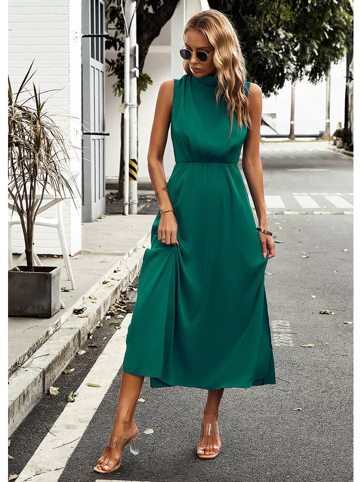 YNIQUE - Wholesale Jurk - Dames - Effen maxi-zomerjurk met gesmokte tankjurk voor dames, mouwloos