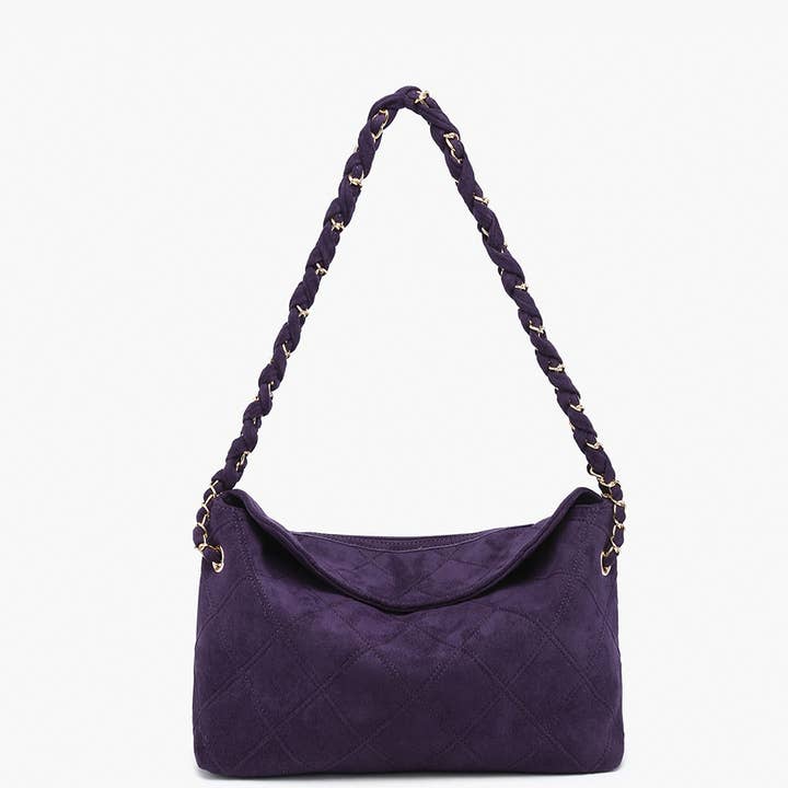 Jen & Co. - Wholesale Crossbody Bag - Women's - M2549 Dominique Faux Suede Quilted Shoulder Bag3