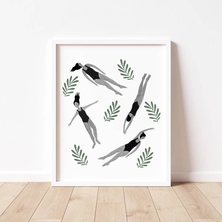 HeatherLucyJ Design - Wholesale Art Print - Wild Swimmers Art Print2