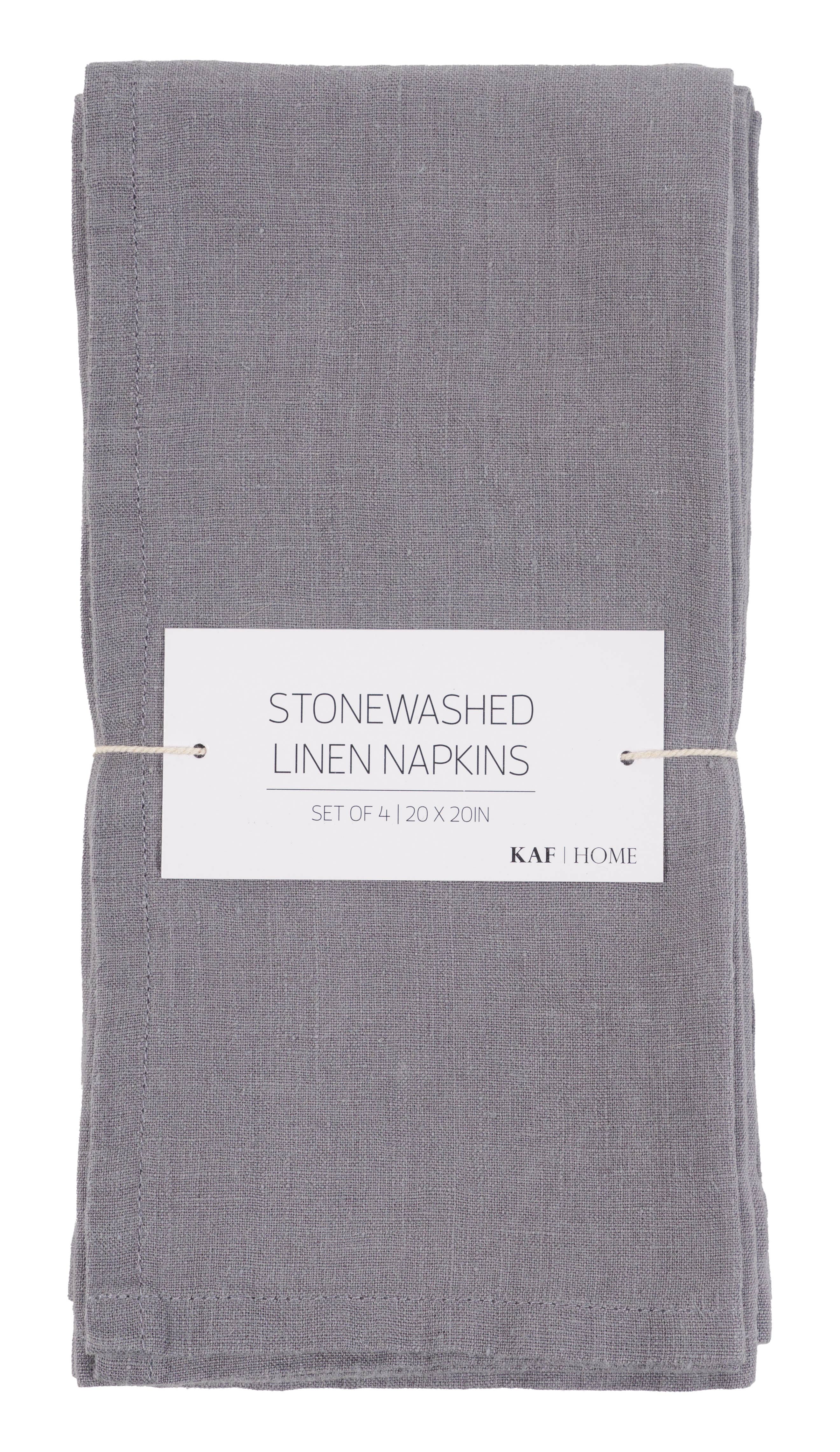 KAF Home - Wholesale Dinner & Cloth Napkin - Verona 100% Stone Washed Linen Napkins-Set Of 4, 20" x 20"6