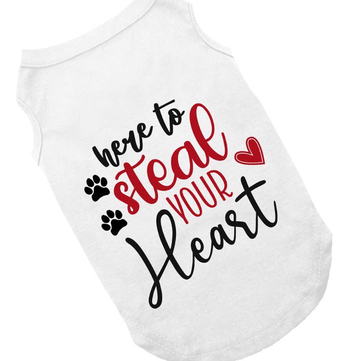 Dog shirt | Here to steal your heart for wholesale by House of FurBaby