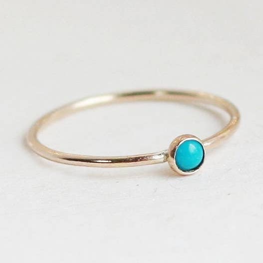 Stapelring met geboortesteen turkoois voor wholesale door Meadowbelle