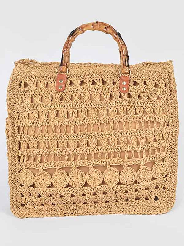 bolsa de bambú de paja sintética para venta al por mayor de Shop Neighbors