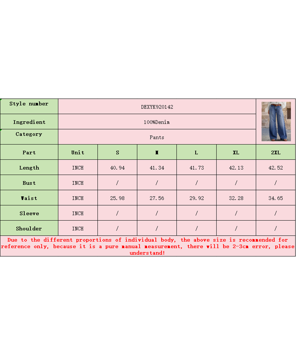 Blå Broderede brede strækjeans for engroshandel på Faire6