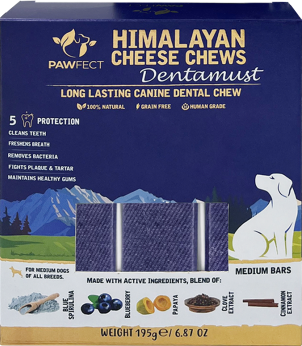 Pawfect Foods - Venta al por mayor Chuches - Perros - Pawfect Dentamust Huesos Masticables de Queso Himalayo con Arándano y Papaya para Perros | Masticables dentales duraderos con superalimentos | 100 % natural, alto en proteínas | Sin granos | Paquete de 3 para perros grandes0