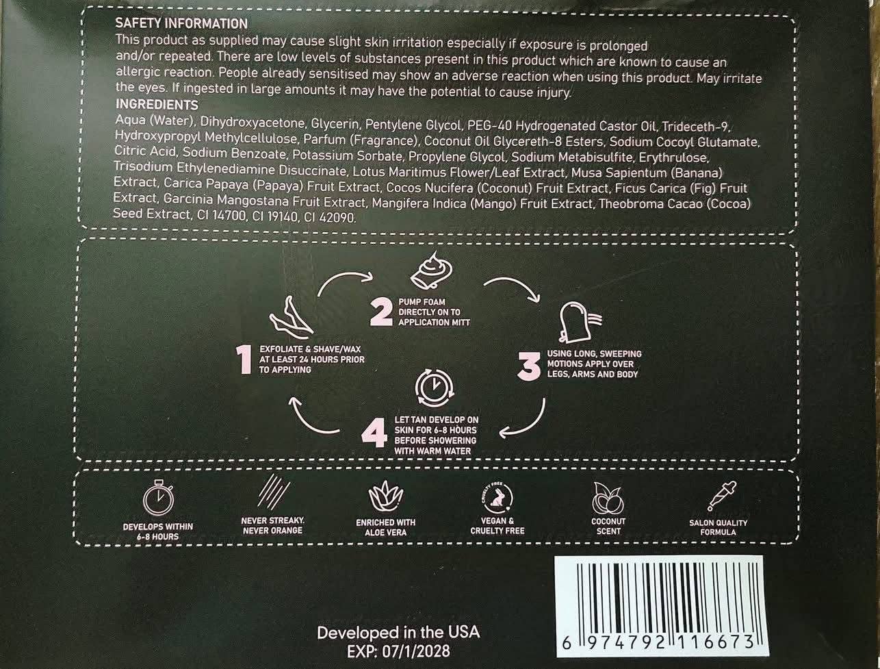 Beauty Stash - Wholesale Self-Tanner - Sun Stash Glow + Go Complete Tanning Kit – Sunless Self-Tanning Foam with Mitt & Brush, 6.3oz8