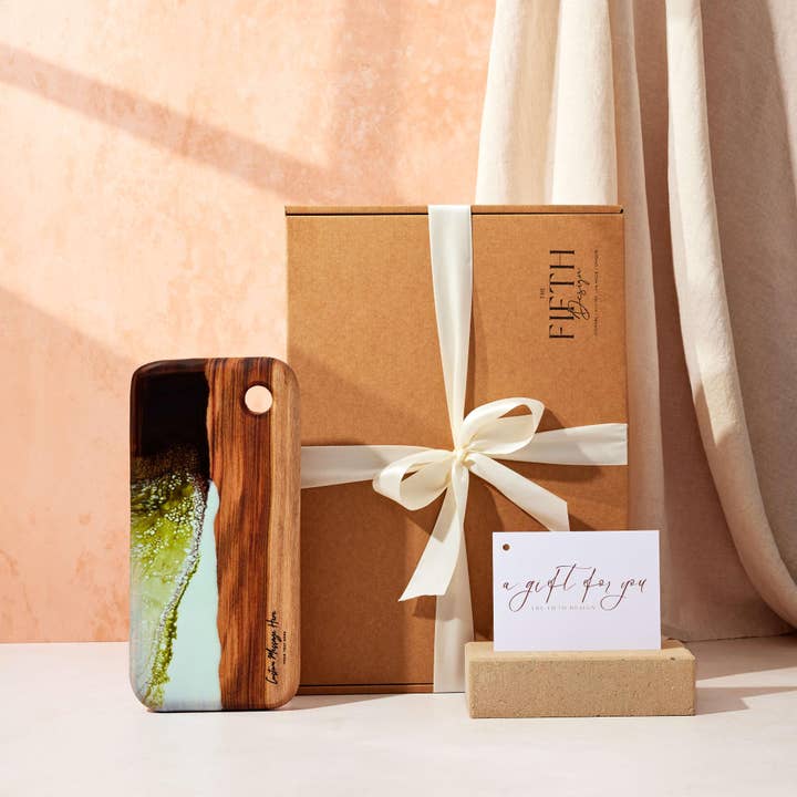 The Fifth Design - Wholesale Cutting Board - Sage Green Handcrafted Resin Art Chopping Board - Small