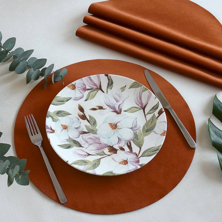 Decotoma – wholesale Placemat – Set of 4 Round Velvet Table Placemats COTE
