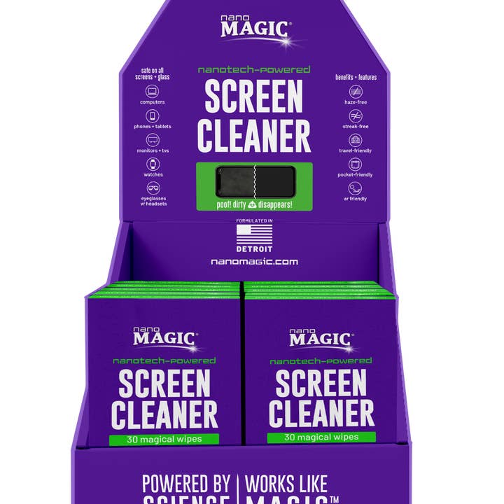Nano Magic Screen Cleaning Wipes 30 Pack - 10 stykke POP for engroshandel hos Nano Magic