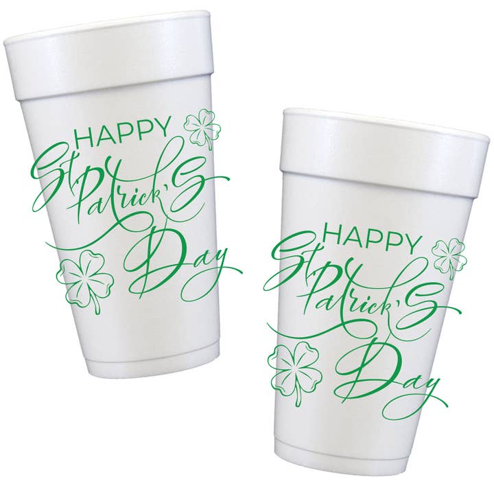 Saint Patrick's Day Styrofoam Cups for wholesale by Southern Soiree