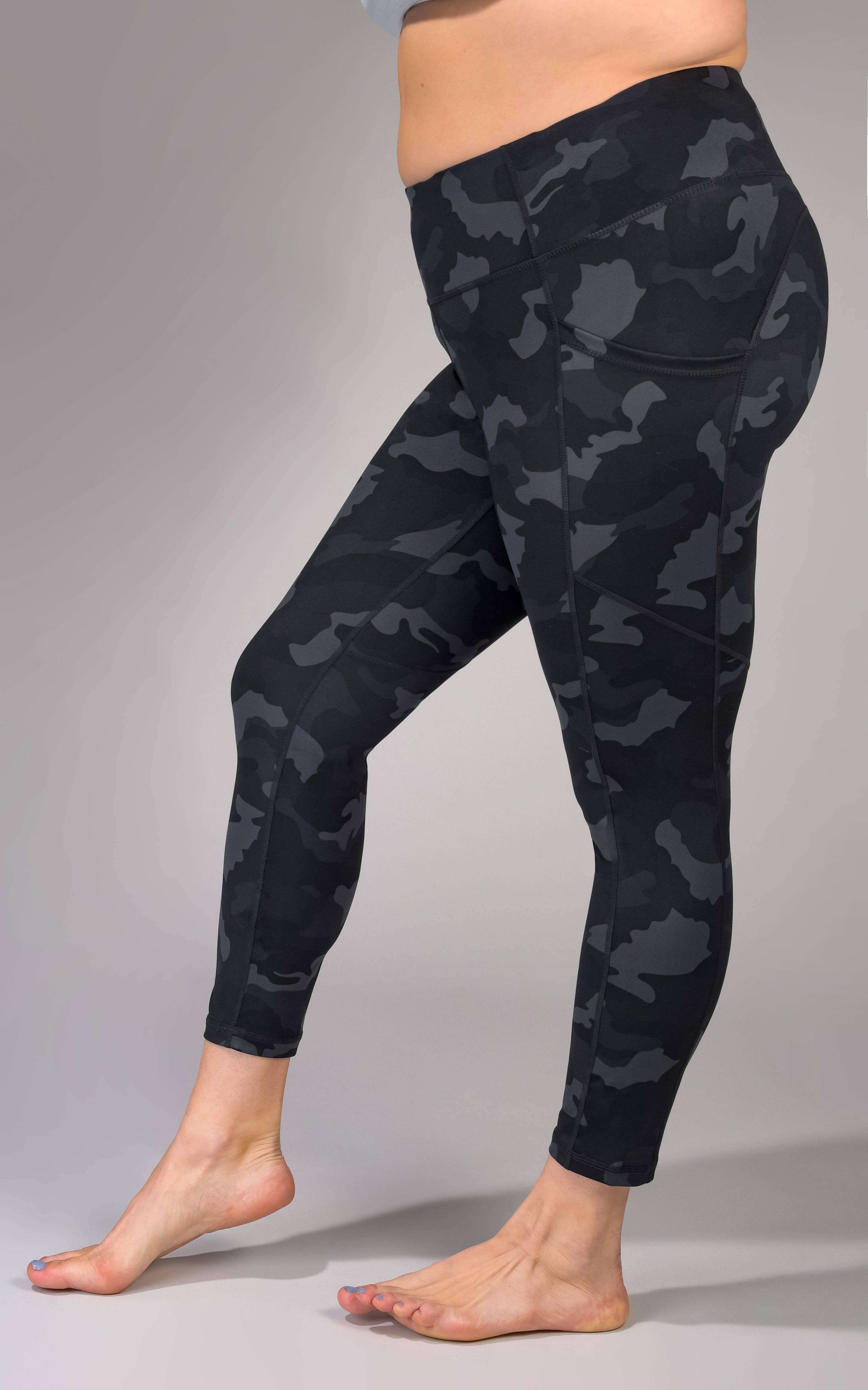 Plus Size - Lux Camo Printed High Waist Pocket Ankle Legging for wholesale on Faire1