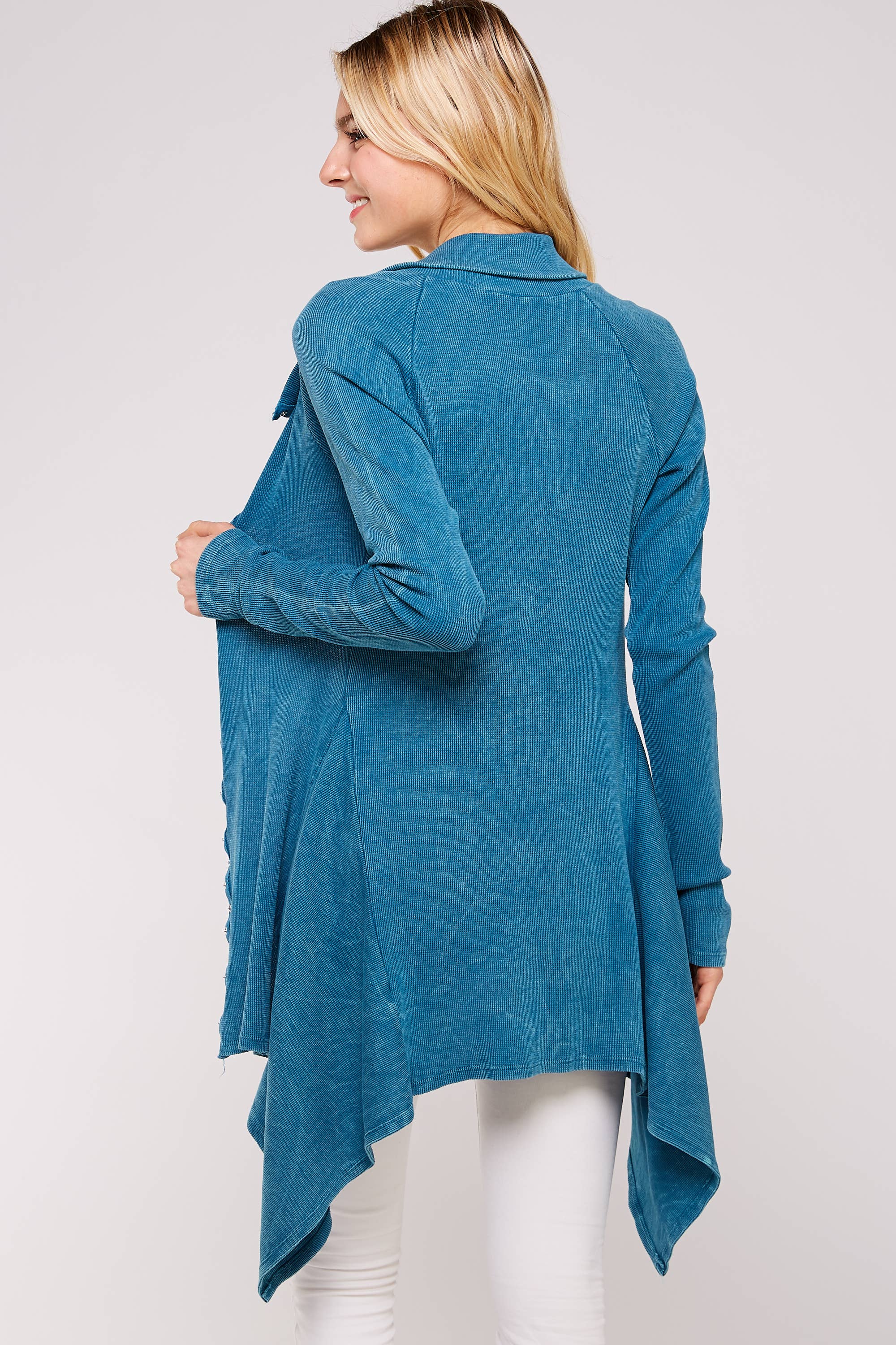 Urban X Apparel – Blusão - Mulher por atacado – Jaqueta térmica de botão lavado Urban X L/S com gola66