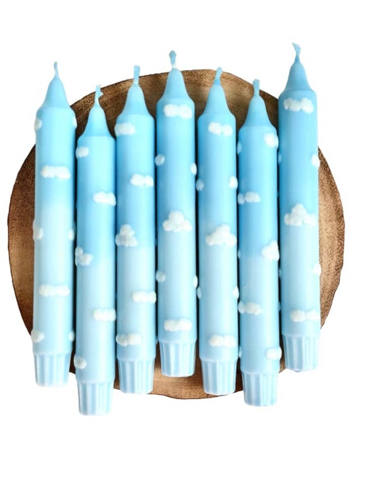 DREAMY SKY sæt med 2 duftfri 3D dip dye stearinlys for engroshandel hos Dot Home Aroma