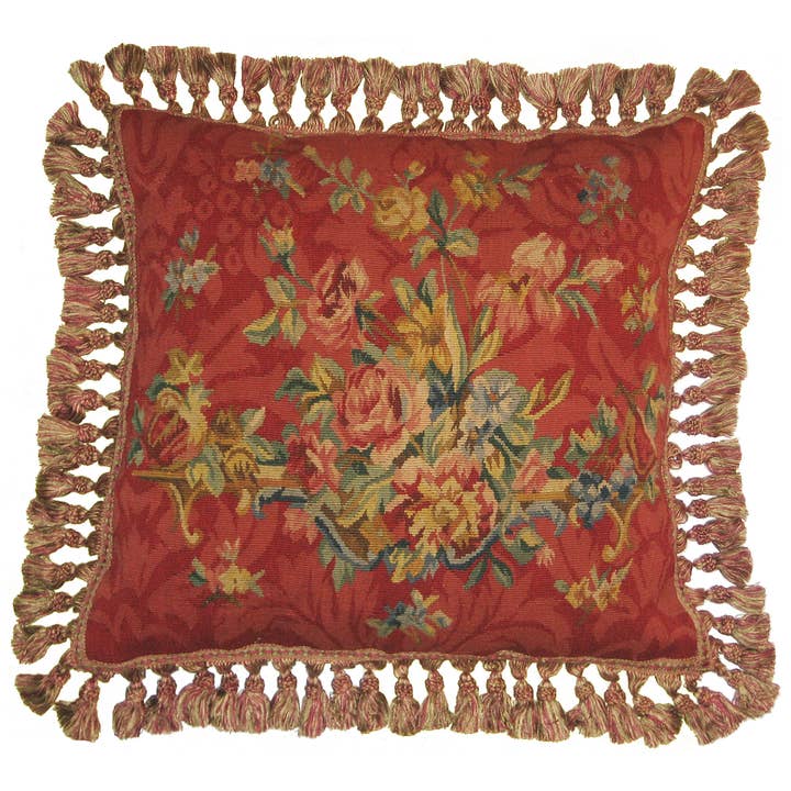 Vintage Style Handmade Aubusson Decorative Throw Pillow for wholesale by Provence Home