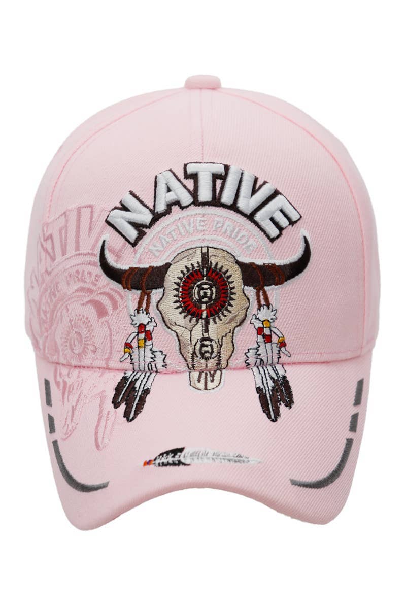 Cap Zone - Wholesale Baseball Cap - Unisex - Native Pride Tribal Longhorn Bull Baseball Cap13