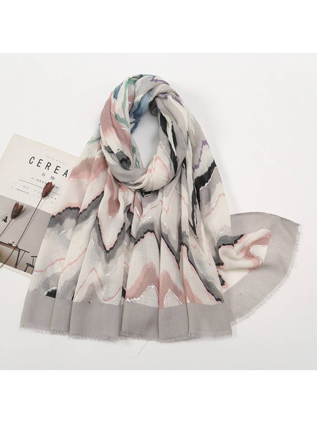 Funkyrel® Atzbranding Limited – wholesale Scarf – Women's – Scarvii - Color-Blocked Shawl Scarf with Tassels - Stylish & Versatile1