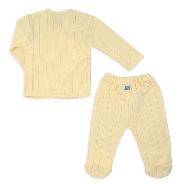 yellow Ribbed Knit Set 100% Cotton Crossed Sweater for wholesale on Faire3