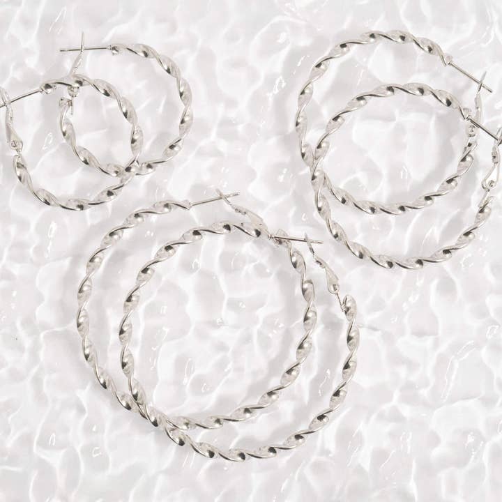 WJW - Wholesale Hoop Earrings - 18K Gold PVD Stainless Steel Twist Hoop Earrings12