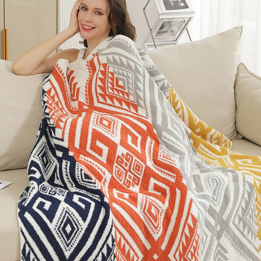 Fashion City - Vendita all'ingrosso Plaid - Comoda coperta morbida con motivo tribale 11