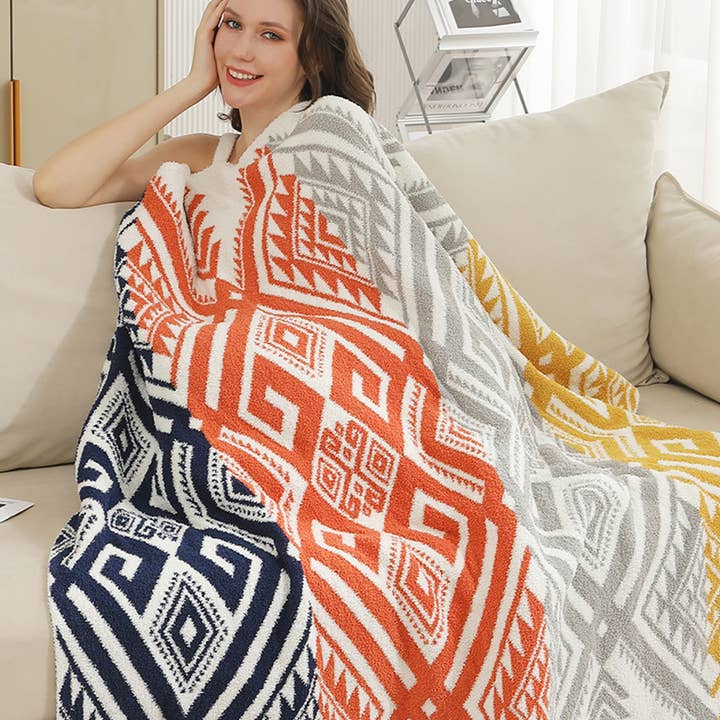 Fashion City - Vendita all'ingrosso Plaid - Comoda coperta morbida con motivo tribale 11