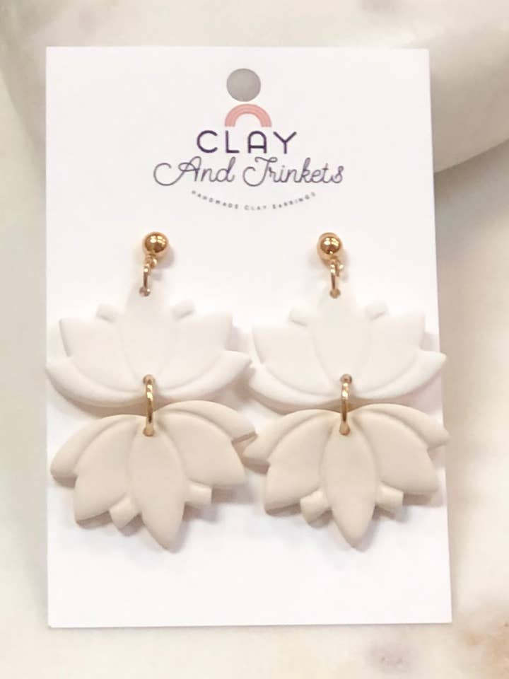 Lotus Flower White/Cream for wholesale by Clay and Trinkets