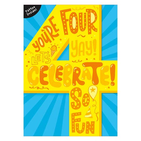 Age 4 Tattoo Card for wholesale by MindWare & Peaceable Kingdom