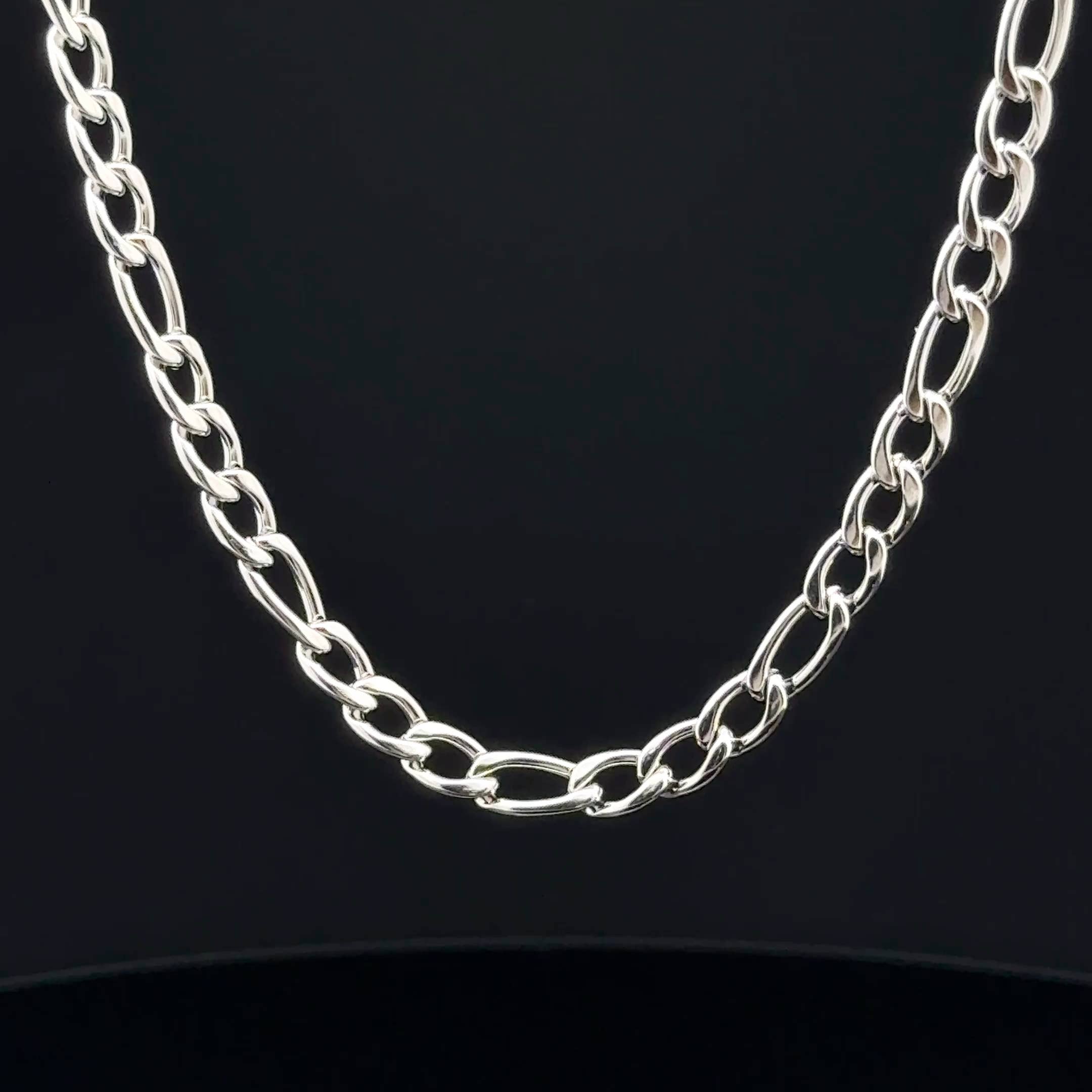 PAXPARIS – Großhandel Gliederhalskette – 5 mm silberne Figarokette für Herren1