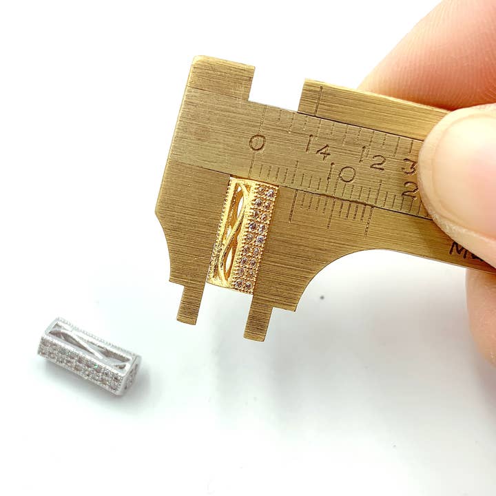 findings4uGem - Wholesale Craft Supplies - Tube Shaped Beads in Gold Filled DIY Jewelry Making, BD0282