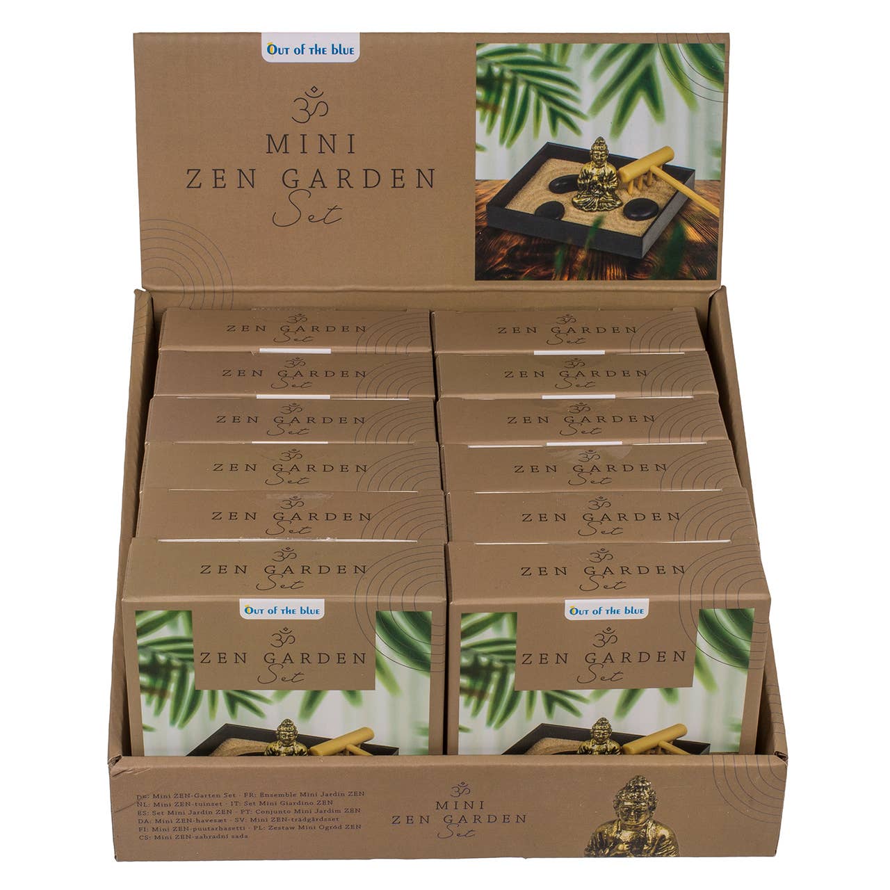 Wurm - Wholesale Gag Gift/Novelty Gift - Mini Zen Garden Set, plastic tray in 9x7.5cm, with Buddha figure, stones, sand, and plastic rake, 12 pieces in display2