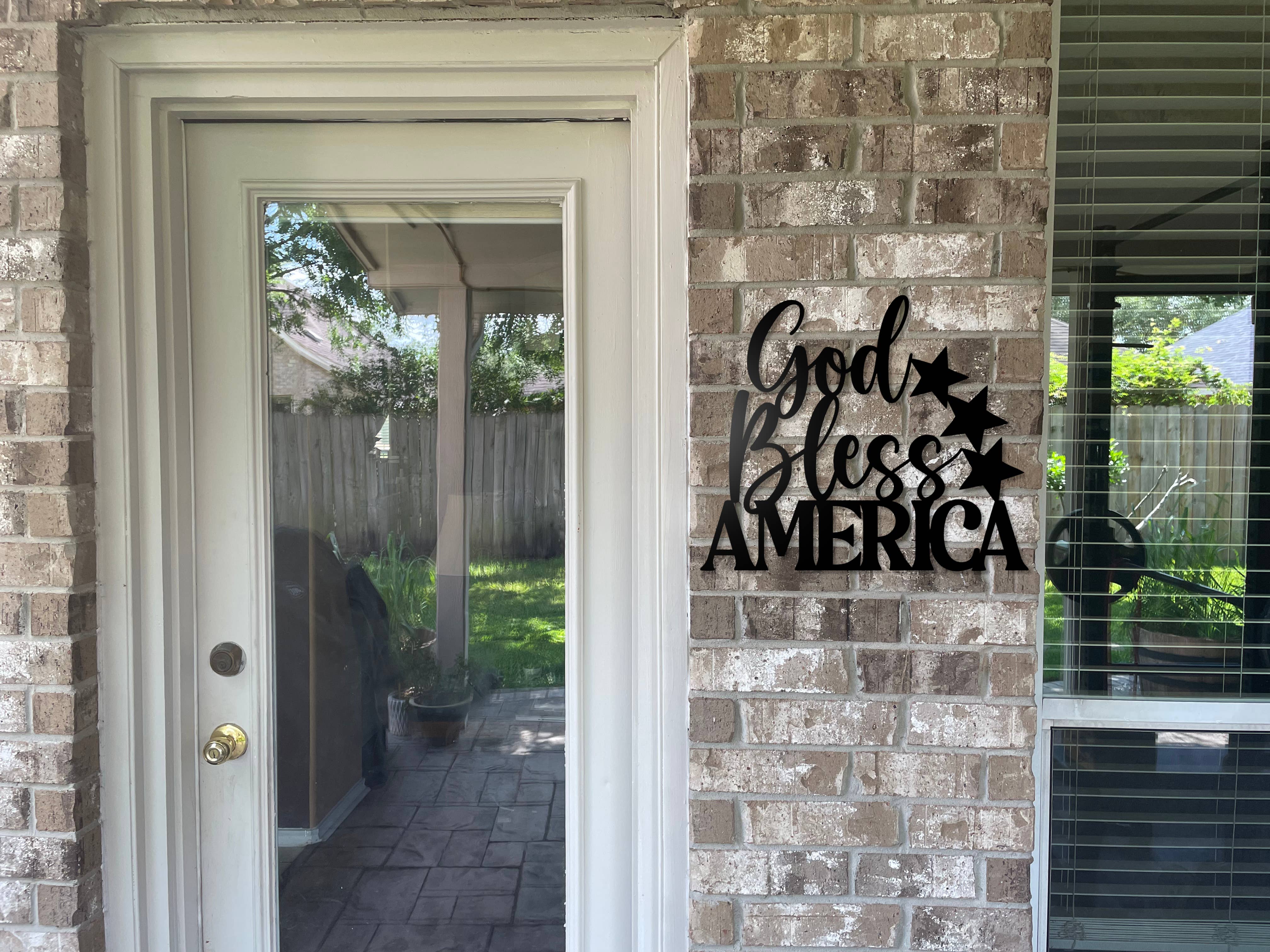 LoneTree Fab - Vente Pancarte - Panneau God Bless America en métal, décor patriotique2