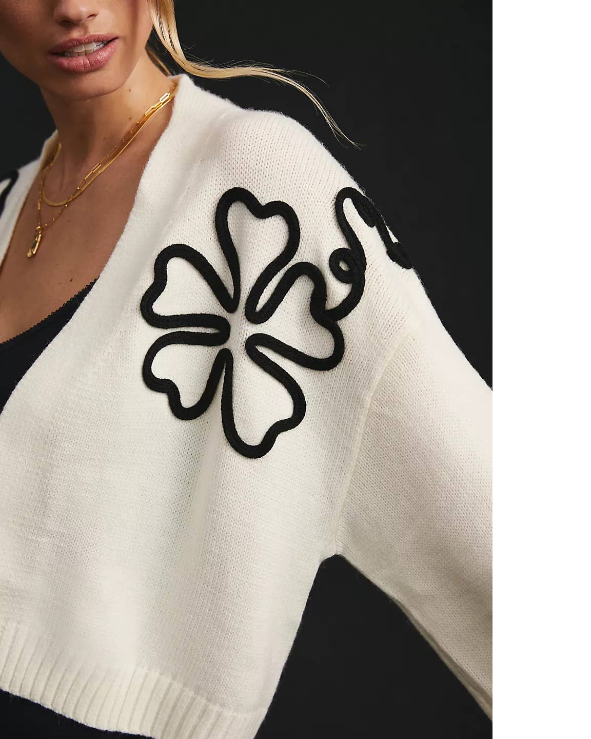 SAACHI – Engroshandel Cardigan - Dame – Beskåret Blomstret Squiggle Cardigan13