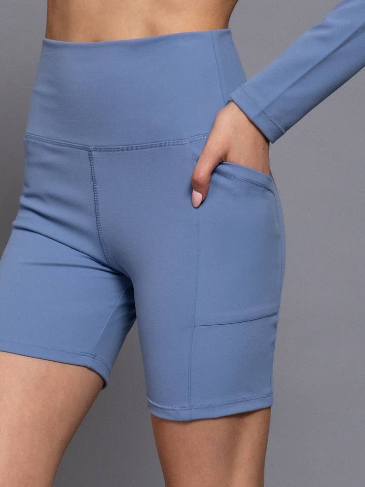 Active Basic | Active USA - Wholesale Athletic shorts – Women's - Waist Band Workout Bike Short with Pocket8