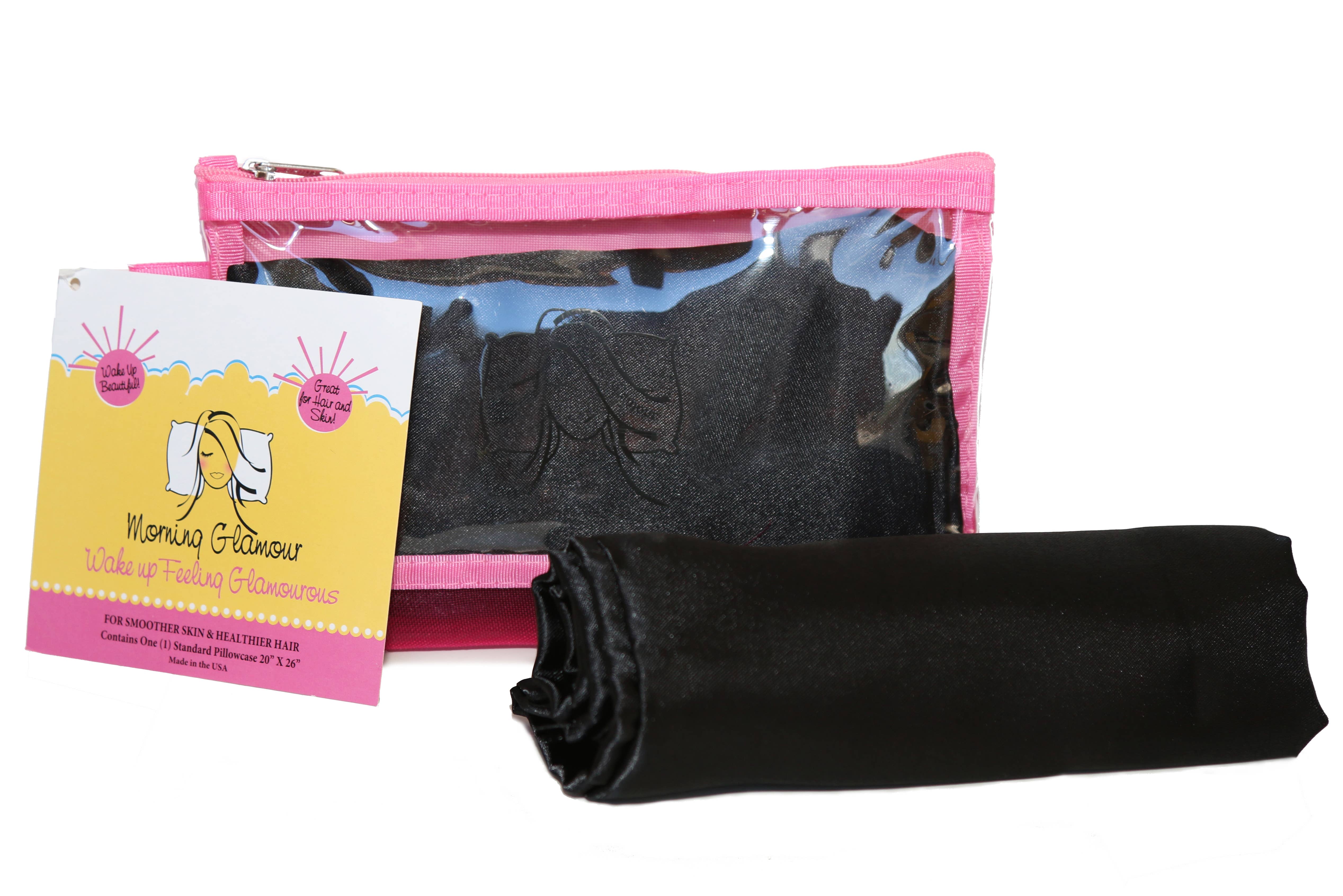 Morning Glamour - Wholesale Makeup/Cosmetic Bag - Single Satin Pillowcase in reuseable Makeup Bag10