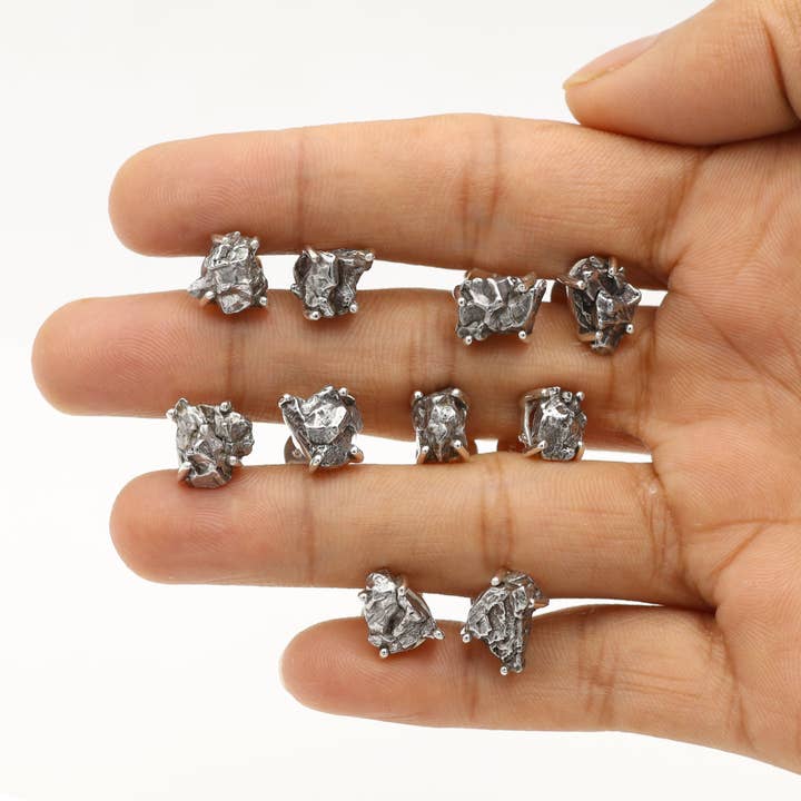 Jay Jools - Wholesale Stud/Post Earrings - Meteorite Stud Earrings: 925 Silver Unique Space Jewelry4