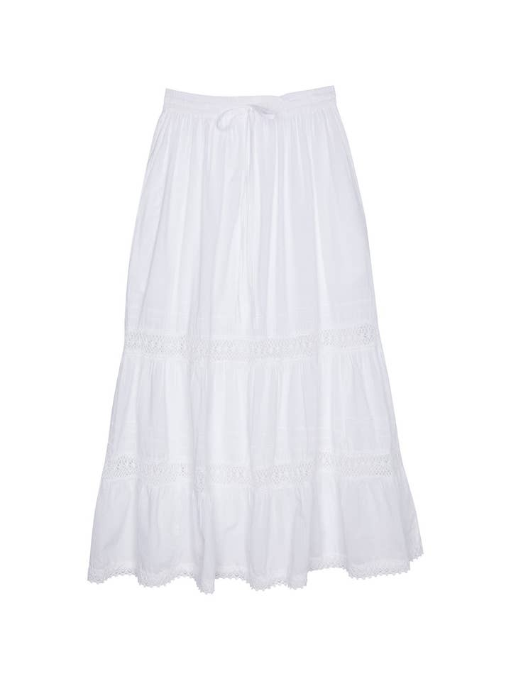 The Adelaide Prairie Skirt - White for wholesale by J. Marin Co.