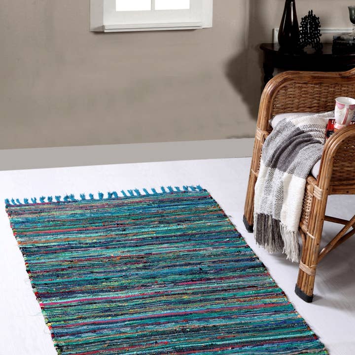 Second Nature Online – Engroshandel Løst tæppe – Festival vævet tæppe i genanvendt bomuldsblanding i forskellige farver5