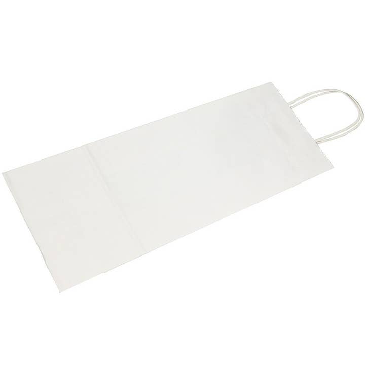 JAM PAPER - Wholesale Gift Bag - Wine Gift Bags, 5 1/4x3 1/2x13, White Kraft, 1PK3